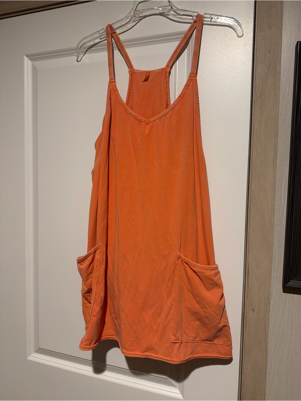 Free People Orange Pocket Romper